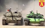 [ẢNH] Dù cố hết sức song xe tăng quốc bảo Trung Quốc vẫn thua Nga tại Tank Biathlon