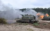 [ẢNH] Pháo tự hành hiện đại nhất Ukraine dội bão lửa xuống miền Đông