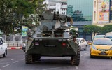 [ẢNH] Bất ngờ với loại xe bọc thép Myanmar vừa triển khai trên đường phố