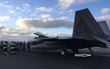 [ẢNH] Mài tóe lửa đường băng khi hạ cánh khẩn, tiết lộ thiết kế lạ của F-22 Raptor