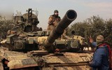 Xe tăng T-90 Syria dàn hàng tiến đánh phiến quân thân Thổ Nhĩ Kỳ tại Idlib
