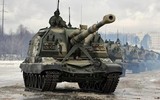 Siêu pháo tự hành 2S19 Msta-S của Nga rầm rập áp sát biên giới Ukraine