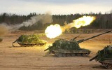Siêu pháo tự hành 2S19 Msta-S của Nga rầm rập áp sát biên giới Ukraine