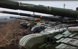 Xe tăng T-80BV Ukraine áp sát biên giới Nga ở khoảng cách chỉ 2km