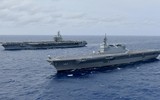Tàu sân bay JS Izumo Nhật Bản bám sát hàng không mẫu hạm Liêu Ninh Trung Quốc