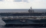 Tiêm kích hạm tàng hình F-35C gặp nạn khi hạ cánh xuống tàu sân bay Mỹ 