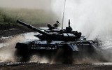 Hàng loạt xe tăng chiến đấu chủ lực T-72B3 Nga bị sa lầy gần Ukraine