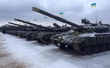 Xe tăng T-64BV Ukraine bị xe chiến đấu bộ binh BMP-1 húc thẳng