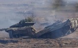 Xe tăng T-64BV Ukraine bị xe chiến đấu bộ binh BMP-1 húc thẳng