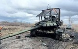 Xe tăng Nga bị đánh bật tháp pháo lên cao 50 mét tại Ukraine 