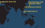  Siêu tàu đổ bộ tấn công Mỹ chất đầy tiêm kích tàng hình F-35B tiến vào Biển Đông
