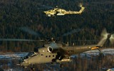 'Xe tăng bay' Mi-35M Nga tập kích đoàn xe thiết giáp Ukraine gần Izyum