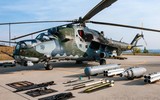 'Xe tăng bay' Mi-35M Nga tập kích đoàn xe thiết giáp Ukraine gần Izyum