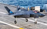 Tiêm kích hạm F-35C lộ diện với lớp sơn phủ như gương