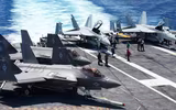 Tiêm kích hạm F-35C lộ diện với lớp sơn phủ như gương