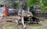 [Ảnh] ‘Pháo đài bay’ B52 phơi xác hoàn toàn khi hồ Hữu Tiệp rút cạn nước 