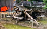 [Ảnh] ‘Pháo đài bay’ B52 phơi xác hoàn toàn khi hồ Hữu Tiệp rút cạn nước 