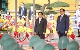 Lễ đón Thủ tướng Lào Phankham Viphavanh thăm chính thức Việt Nam
