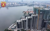 Toàn cảnh công trình xây dựng lừng lững nằm trên khu đất ‘kim cương’ sát mép hồ Tây