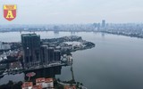 Toàn cảnh công trình xây dựng lừng lững nằm trên khu đất ‘kim cương’ sát mép hồ Tây