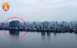 Toàn cảnh công trình xây dựng lừng lững nằm trên khu đất ‘kim cương’ sát mép hồ Tây