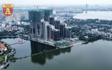 Toàn cảnh công trình xây dựng lừng lững nằm trên khu đất ‘kim cương’ sát mép hồ Tây