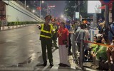 Mưa lớn không ‘làm khó’ được quyết tâm của lực lượng Công an Hà Nội bảo đảm ANTT Tổng duyệt A80