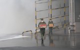 Lửa khói bao trùm khu Công nghiệp Phú Nghĩa, trong tình huống diễn tập tìm kiếm cứu nạn
