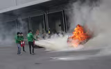 Lửa khói bao trùm khu Công nghiệp Phú Nghĩa, trong tình huống diễn tập tìm kiếm cứu nạn