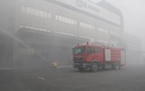 Lửa khói bao trùm khu Công nghiệp Phú Nghĩa, trong tình huống diễn tập tìm kiếm cứu nạn
