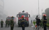 Lửa khói bao trùm khu Công nghiệp Phú Nghĩa, trong tình huống diễn tập tìm kiếm cứu nạn