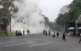 Những hình ảnh cắt phá xe ô tô cứu nạn tại vụ cháy, nổ giả định