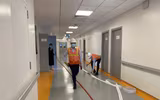  Điều xe thang đến xử lý sự cố cháy giả định tại Bệnh biện Việt - Pháp