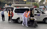  Điều xe thang đến xử lý sự cố cháy giả định tại Bệnh biện Việt - Pháp