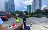 Thực tập phương án chữa cháy, cứu hội tại toà nhà 72 tầng Keangnam Landmark Tower