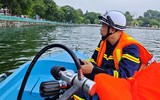 Hình ảnh khí thế làm nhiệm vụ của lực lược Công an Hà Nội trước giờ bảo đảm an ninh Chương trình hợp luyện lần 1 sự kiện A80