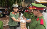 Hình ảnh khí thế làm nhiệm vụ của lực lược Công an Hà Nội trước giờ bảo đảm an ninh Chương trình hợp luyện lần 1 sự kiện A80