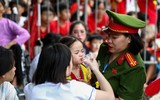 Hình ảnh đẹp về chiến sỹ Công an Thủ đô đảm bảo ANTT trong buổi sơ duyệt sự kiện A80