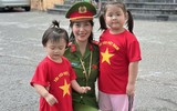 Nữ chiến sỹ Công an phường Phú Thượng tham gia bảo đảm ANTT sự kiện A80 