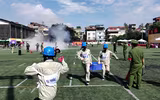 Những hình ảnh sôi nổi về cuộc so tài chữa cháy cứu nạn, cứu hộ tại phường Hồng Hà