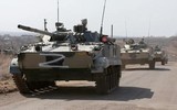 Chiến xa bộ binh BMP-3 Nga tan nát sau phát bắn của pháo 152 mm Ukraine?