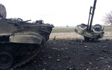 Chiến xa bộ binh BMP-3 Nga tan nát sau phát bắn của pháo 152 mm Ukraine?