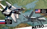 Máy bay Mỹ mang tên lửa áp sát khu vực tàu hải quân Nga trục vớt UAV MQ-9 Reaper