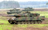 Một xe tăng Leopard 2A6 đương đầu cùng lúc hai chiếc T-80 