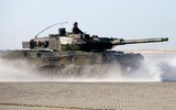 Một xe tăng Leopard 2A6 đương đầu cùng lúc hai chiếc T-80 