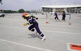 Cảnh sát phòng cháy, chữa cháy Hà Nội tập luyện giữa trời nắng nóng, nỗ lực cho Vòng chung kết Hội thi Thể thao nghiệp vụ chữa cháy