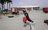Cảnh sát phòng cháy, chữa cháy Hà Nội tập luyện giữa trời nắng nóng, nỗ lực cho Vòng chung kết Hội thi Thể thao nghiệp vụ chữa cháy