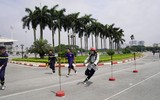 Cảnh sát phòng cháy, chữa cháy Hà Nội tập luyện giữa trời nắng nóng, nỗ lực cho Vòng chung kết Hội thi Thể thao nghiệp vụ chữa cháy