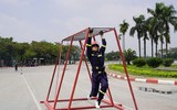 Cảnh sát phòng cháy, chữa cháy Hà Nội tập luyện giữa trời nắng nóng, nỗ lực cho Vòng chung kết Hội thi Thể thao nghiệp vụ chữa cháy