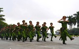 Hình ảnh buổi hợp luyện của Công an Hà Nội chuẩn bị Vòng chung kết Hội thi nghiệp vụ chữa cháy và cứu nạn, cứu hộ 2025